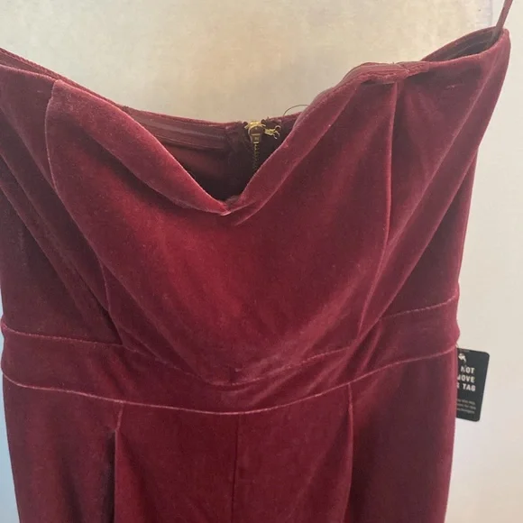 Express size zero strapless velvet jumpsuit NWT - Picture 4 of 9